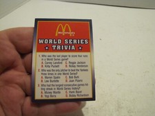 RARE 1990 SCORE MCDONALDS WORLD SERIES TRIVIA CARD #6 NOT MINT READ 3