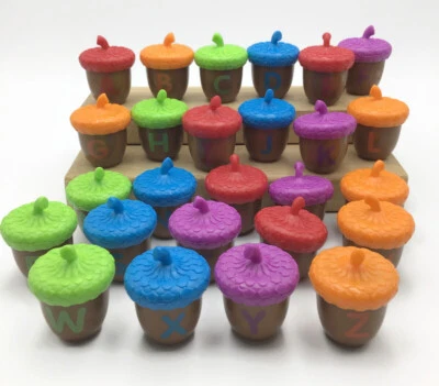 Conjunto de atividades ALPHABET ACORNS *completo* recursos de aprendizagem carta brinquedos correspondentes - Imagem 1 de 4