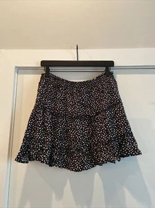 Falda negra estampado floral forever cintura elástica forever 21 XL loc2 - Imagen 1 de 5