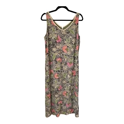 Vestido De Colección Fairy Cottage SIGRID OLSEN Sin Mangas Verde Floral Talla 10 Midi Encaje Foto 1 de 4