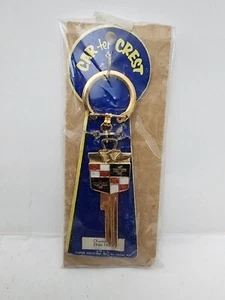 VERY RARE Vintage 50's Carter Crest Studebaker Logo Key & Keychain NEW OLD STOCK - Picture 1 of 8