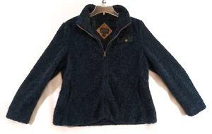 Pendleton Jacket Womens L Navy Full Zip Wool Blend Sherpa Deep Pile Fleece Lined - Picture 1 of 18