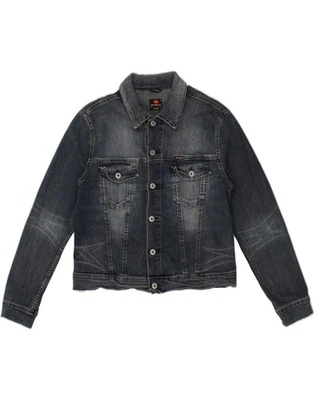 ENERGIE Womens Denim Jacket UK 16 Large Navy Blue Cotton AQ06 Foto 1 de 3