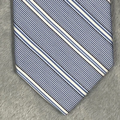 CREMIEUX Corbata de Cuello Hecha a Mano a Rayas de Seda Mezcla de Algodón para Hombres Negocios Formal Foto 1 de 4