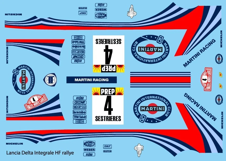 1:64 HOTWHEELS Lancia Delta Integrale HF Rallye set water decal - Bild 1 von 1