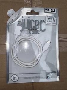 Juice New USB Type-C 1 meter Charge & Sync Cable Aqua USB-C iPhone Samsung NEW - Picture 1 of 3