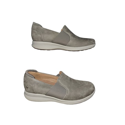 Clarks slip on donna in pelle tortora destrutturata 9