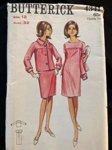 Chaqueta de vestir Jackie O con patrón de costura años 60 busto 32 Butterick corte vintage - Imagen 1 de 3