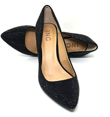 I.N.C. International Concepts~Zitah~Adornado~Stiletto~Bomba~Mujer~Negro~Talla 8 Foto 1 de 4
