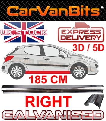 FOR PEUGEOT 207 06-13 SILL REPAIR LOWER BODY RUST OUTER PANEL 185CM GALVANISED - Image 1 of 4