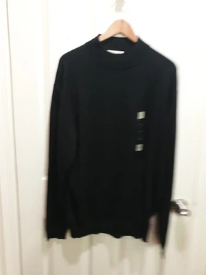 Pronto Uomo Merino Wool Sweater Mens XL Mock Neck Pullover Long Sleeve Black  - Image 1 of 4