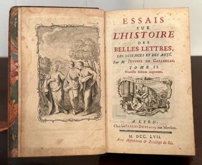 Old Book 1757 - Essays on the History of Literature by Science of Arts - Image 1 of 4