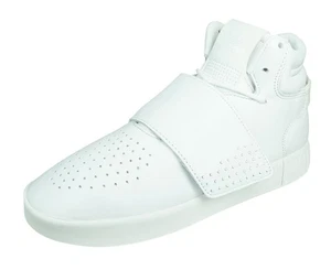 adidas Originals Tubular Invader Strap Leather Trainers Hi Tops White UK 5.5 - Picture 1 of 6