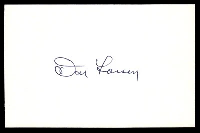 Don Larsen Baseball Signed Auto Autograph 3 x 5 Index Card No COA - Image 1 of 2