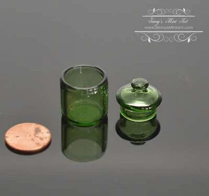 1:12 Miniature Blue Jar with Lid D48-A - Picture 1 of 2