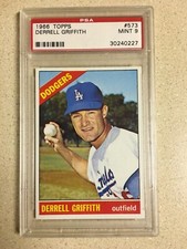 1966 Topps #573 Derrell Griffith PSA 9 MINT DODGERS