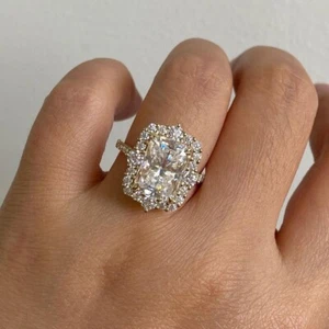 14k Yellow Gold Engagement Ring Radiant Cut IGI 3.90 Ct Lab Created Diamond - Picture 1 of 11