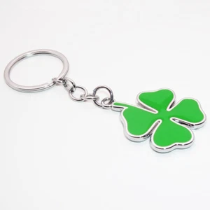 Quadrifoglio Portafortuna Clover Car Keychain Ring Decoration Gift Emblem Lucky - Picture 1 of 4
