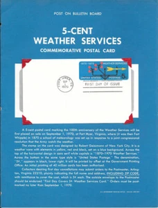 #UX57 5c Página plana de recuerdos de servicios meteorológicos de los Estados Unidos con FDC - muy escasa - Imagen 1 de 1