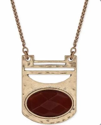 $39 Lucky Brand Red Stone Gold-tone Pendant  ITEM Y112a - Image 1 of 4