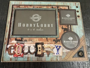 Hobby Lobby Cowboy Western Picture Frame NEW Multi Pictures 6x4 2.5x2.5 - Picture 1 of 11