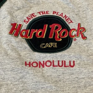 Hard Rock Cafe Baseball Jersey Mens XL Honolulu Save The Planet Gray Button Up - Picture 1 of 9