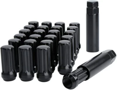 24 Black 14x1.5 Spline Lug Nuts For Cadillac Escalade Truck EXT ESV SRX XTS+ Key - Image 1 of 4