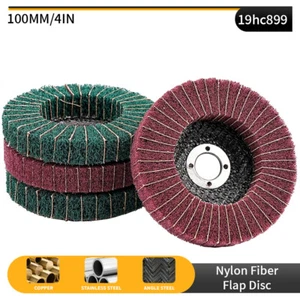 4" Nylon Fiber Flap Polishing Wheel Disc Buffing Pad 180#/240# For Angle Grinder - Picture 1 of 6