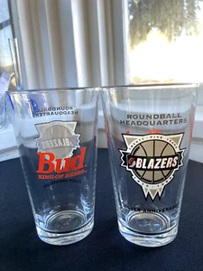 Vintage Budweiser NBA Pint Gläser Portland Trail Blazers 1970-99 2er Set - Bild 1 von 11