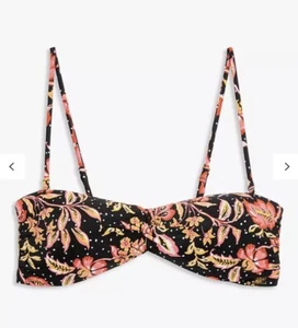 John Lewis And/Or batik floral bandeau bikini top UK 8 - Picture 1 of 4