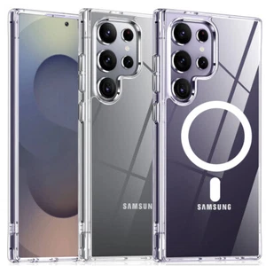 Clear Case for Samsung Galaxy S25 MagSafe Non-Yellowing Shockproof Phone Cover - Photo 1 sur 16