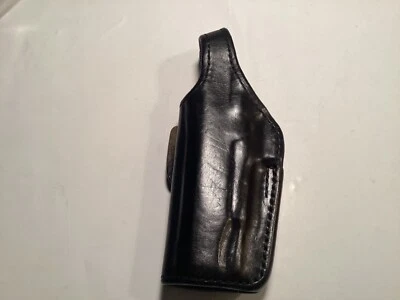 Bianchi black leather holster Colt Commander or similar 4 1/4 inch LH LINED - Image 1 of 4