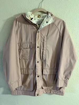 复古 The Woolrich 女式 S/M 码粉色衣领全拉链通风夹克 — 第 1/4 张图片