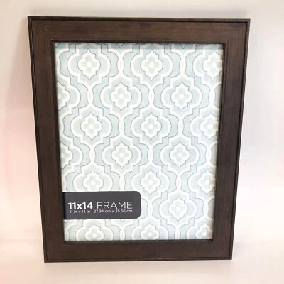 Wooden Picture Photo Frame Decor Hanging Home Decor for Photo 11x14 ", Brown Foto 1 de 4