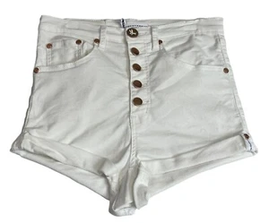 Pantalones Cortos ONE TEASPOON One X Denim Blanco Envejecido Botón Talla 24 (AUS 6 o XS) - Imagen 1 de 14