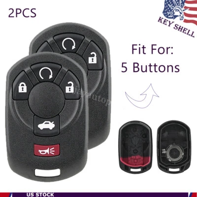 2 For Cadillac STS 2005 2006 2007 Remote Key Shell Case Fob 5 Button M3N65981403 - Image 1 of 4