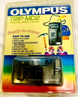 Olympus Trip MD2 Black 35mm Point & Shoot 35mm Film Camera - VINTAGE NEW READ