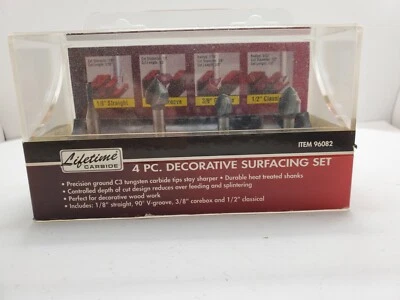 Harbor Freight 4pcs Decorative Router Surface Set #96982 Strait V Groove Corebox - Image 1 of 4