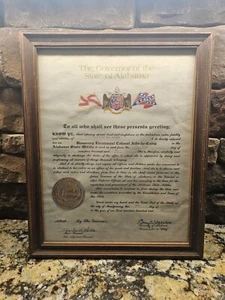 The State Of Alabama Miliz Doc. Signiert von Govenor George Wallace 1975 - Bild 1 von 6