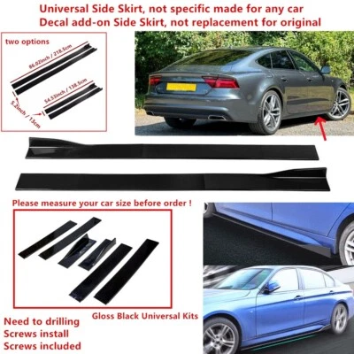 86/54.5" For 2016-2018 AUDI A7 S7 RS7 Universal Gloss Side Skirt Extension Lip - Image 1 of 4