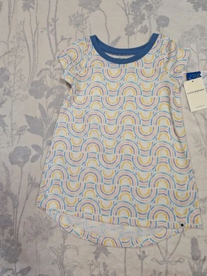 Vestido de Dormir Lucky Brand Niños 2T Blanco con Colorido Estampado Arco Iris Manga Corta Foto 1 de 4