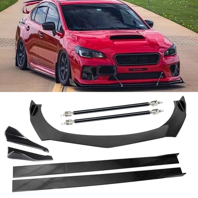 Front Bumper Lip Splitter Spoiler Carbon Fiber For Subaru WRX STI 15-21 Body Foto 1 de 4