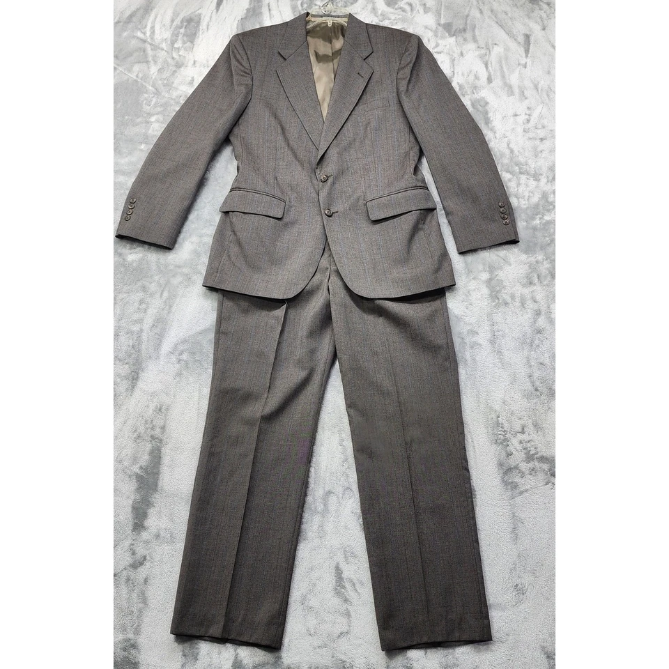 Traje de 2 piezas Stanley Blacker para hombre 40R W34 L30 gris 2 botones tweed plisado pantalones Foto 1 de 4