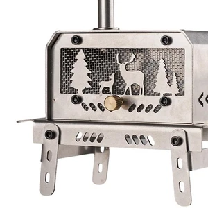 Mini estufa de carbón plegable portátil calentador de fogata exterior de acero inoxidable - Imagen 1 de 12