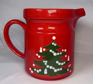 Waechtersbach Red Christmas Tree Water Pitcher Jug 5.75" Red Green Ceramic - Picture 1 of 19