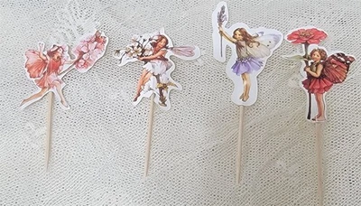 Victorian Trading Co Set of 12 Flower Fairies Cake or Cupcake Dessert Toppers 6D - Image 1 of 3