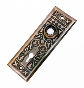 One Antique Vintage Victorian Eastlake Backplate Door Plate Reclaimed Salvage - Picture 1 of 3