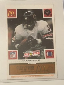 1986 Walter Payton Chicago Bears McDonald's ORANGE Game Card #34 (A) - Picture 1 of 2