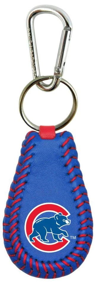 Chicago Cubs Blue Leather Baseball Keychain [New] MLB Key Chain Jewelry - Image 1 of 1