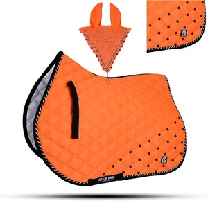 Numnah Saddle Pads with Matchy Bonnet Set with Jewel (Ship from USA) - Picture 1 of 14